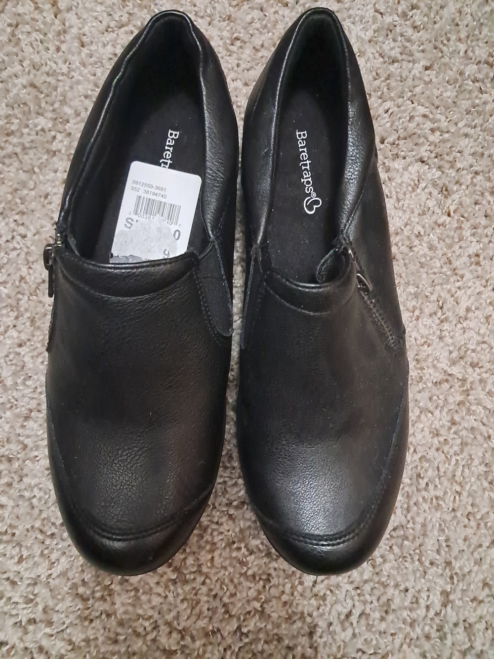 Baretraps Black Slip-On Leather Comfort Shoes